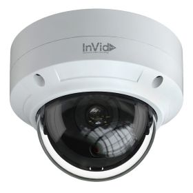 5 Megapixel IP Network Camera Plug & Play, 2.8mm Outdoor Vandal Dome, 65’ IR Range, CVBS Output, WDR, Audio Input, PoE/12VDC