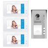 Intercom System for Building | 3 Apartment WiFi Video Doorbell | 3 Monitors 7inch | Buzzer System, Door Release - DX4731M/ID