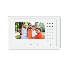 Hands-Free Monitor Station â€“ DT-433 for 2-Wire Video Intercom Systems with 4.3-inch Color Screen, 6 Touch Buttons, In White Housing