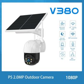 sV380 P5 WiFi IP65 Waterproof Camera Outdoor Low Power Solar Ball Wireless Camera; 1080P HD IP Security Camera With Auto Tracking IR Night Vision