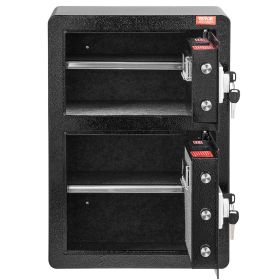 VEVOR Double Door 3.5 cu.ft Safe Box with Key Lock Password Fireproof Bag Black, organize cash, passports, jewelry, gold, watches and documents
