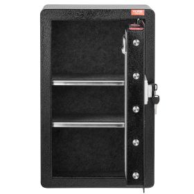 VEVOR Single Door 3.5 cu.ft Safe Box with Key Lock & Password LED Light Black, organize cash, passports, jewelry, gold, watches and documents