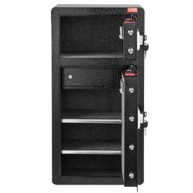 VEVOR Double Door 5.5 cu.ft Safe Box with Key Lock Password Cabinet Black, organize cash, passports, jewelry, gold, watches and documents